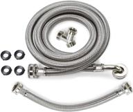 easy install steam dryer hose kit - 6 ft stainless steel hose with 90-degree elbow, 1ft inlet adapter, and y connector - fits most household water supply lines логотип