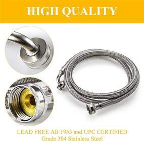 img 2 attached to Easy Install Steam Dryer Hose Kit - 6 ft Stainless Steel Hose with 90-degree Elbow, 1ft Inlet Adapter, and Y Connector - Fits Most Household Water Supply Lines