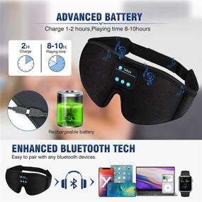 img 1 attached to Наушники для сна Sakya Sleep: беспроводные наушники с Bluetooth, музыка 3D 🎧 и маска для глаз для бокового сна, борьбы с бессонницей, медитации и путешествий (черные)