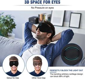 img 2 attached to Наушники для сна Sakya Sleep: беспроводные наушники с Bluetooth, музыка 3D 🎧 и маска для глаз для бокового сна, борьбы с бессонницей, медитации и путешествий (черные)