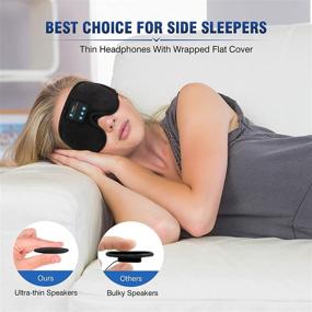 img 3 attached to Наушники для сна Sakya Sleep: беспроводные наушники с Bluetooth, музыка 3D 🎧 и маска для глаз для бокового сна, борьбы с бессонницей, медитации и путешествий (черные)