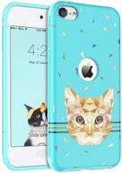 чехол bentoben для ipod touch 7th/6th/5th gen, мята зеленый, тонкий ударопрочный чехол из твердого пк и мягкого тпу с антицарапинами в милом котиковом дизайне для ipod touch 7/6/5 - улучшенный seo логотип