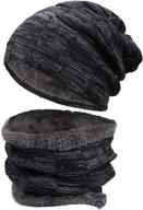 🧣 warm & cozy: newsfana winter beanie scarf fleece boys' accessories for hats & caps logo