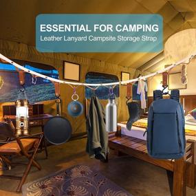 img 1 attached to 🏕️ Tccxfot Campsite Storage Strap Accessories: Organize Your Camping Gear with Portable Travel Clothesline and 20 Hooks for Hammocks, Tents, and RV Hanging Gear