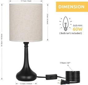 img 3 attached to 🌙 HAITRAL Bedside Table Lamps Set of 2 - Modern Black Nightstand Lamps for Bedroom, Living Room, Office