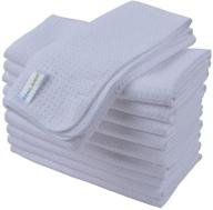 🍽️ 10 пакет белых полотенец для посуды sinland microfiber - кухонные полотенца с рельефным плетением, 16х24 дюйма логотип