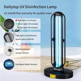 img 3 attached to 🔦 DAILYTOP Ultraviolet Germicidal Lamp UV Light Sanitizer: Remote Controlled Disinfection for All Rooms – 15/30/60 Minute Cycle, Ozone-Free 110V 38W