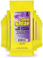 original 12-pack of see clear pre-moistened 📦 lens cleaning wipes - 192 wipes (16 resealable packs) logo