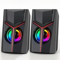 🔊 zisimio rgb gaming computer speakers - usb-powered aux-in stereo sound mini speakers for desktop pc laptop cellphone logo