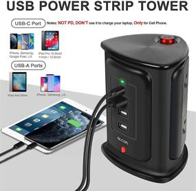 img 2 attached to ⚡️ GLCON Power Strip Tower with USB Ports - Surge Protector Charging Station for Home Office Dorm Room (4 Outlets + 4 USB)