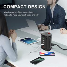 img 3 attached to ⚡️ GLCON Power Strip Tower with USB Ports - Surge Protector Charging Station for Home Office Dorm Room (4 Outlets + 4 USB)