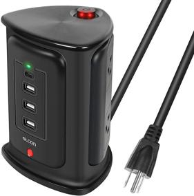 img 4 attached to ⚡️ GLCON Power Strip Tower with USB Ports - Surge Protector Charging Station for Home Office Dorm Room (4 Outlets + 4 USB)