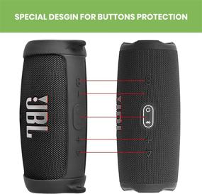 img 2 attached to Водонепроницаемый чехол из силикона для портативного Bluetooth-динамика JBL Charge 5 (черный)