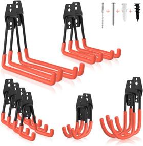 img 4 attached to 🔧 Heavy Duty Garage Hooks - 12-Pack Steel Utility Double Hooks for Garage Storage - Zalava Wall Mount Garage Organizer for Power Tools, Bikes, Ladders, and Bulk Items