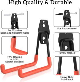 img 2 attached to 🔧 Heavy Duty Garage Hooks - 12-Pack Steel Utility Double Hooks for Garage Storage - Zalava Wall Mount Garage Organizer for Power Tools, Bikes, Ladders, and Bulk Items