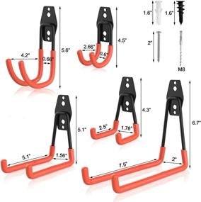img 3 attached to 🔧 Heavy Duty Garage Hooks - 12-Pack Steel Utility Double Hooks for Garage Storage - Zalava Wall Mount Garage Organizer for Power Tools, Bikes, Ladders, and Bulk Items