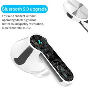 img 1 attached to Hi-Fi стереозвук AirBuds - настоящие беспроводные наушники с Bluetooth 5.0, кейс для зарядки EarPods, защитный чехол - идеально подходят для тренировок, бега, путешествий, гарнитура IPX5