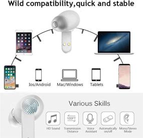 img 3 attached to Hi-Fi стереозвук AirBuds - настоящие беспроводные наушники с Bluetooth 5.0, кейс для зарядки EarPods, защитный чехол - идеально подходят для тренировок, бега, путешествий, гарнитура IPX5