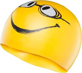 img 3 attached to 🌞 TYR Have a Nice Day Silicone Cap in Vibrant Yellow - Enhance Your Swim Experience!