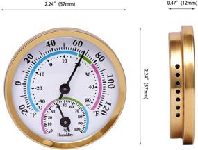 img 1 attached to 🌡️ LayscoPro Mini Indoor Thermometer Hygrometer - Analog 2-in-1 Temperature Humidity Monitor Gauge for Home, Room, Outdoor, Offices - Display Mechanical Diameter 57mm - 1 Pack (No Battery Needed) - Gold