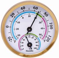 🌡️ layscopro mini indoor thermometer hygrometer - analog 2-in-1 temperature humidity monitor gauge for home, room, outdoor, offices - display mechanical diameter 57mm - 1 pack (no battery needed) - gold logo