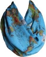 🌍 etwoa's large blue world map infinity scarf circle scarf loop scarf logo