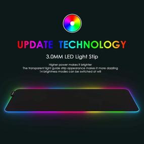 img 3 attached to 🎮 Experience Enhanced Gaming with RAGZAN Large RGB Gaming Mouse Pad - XXL Size, 14 Lighting Modes, Anti-Slip Base - Perfect for PC/Laptop Gamers and Office Use!
