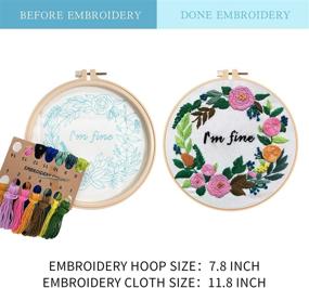 img 2 attached to 🧵 Nuberlic Funny Cross Stitch Kit: Stamped Needlepoint Embroidery Hoop Set for Adults