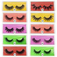 10 pairs 10 styles 3d faux mink false eyelashes pack - wholesale lashes for fluffy volume & natural look – reusable with portable boxes logo