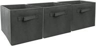 ebigic mini size 3-pack cube storage bins: compact fabric closet organizer - collapsible, foldable, grey logo