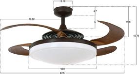 img 3 attached to 🌀 Fanaway Evo2 Retractable Ceiling Fan with Remote, 48 Inch, Oil Rubbed Bronze with Dark Koa Blades - 4 Lighting Options