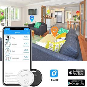 img 3 attached to 🔑 Kimfly Ключевой поискатель устройство слежения | Брелок Bluetooth для отслеживания телефона и предметов в черно-белом цвете