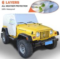 🚗 rt-tcz car rain snow sunshade cover accessories for jeep wrangler tj (1997-2006): windproof, dustproof, scratch resistant, uv protection auto cover logo