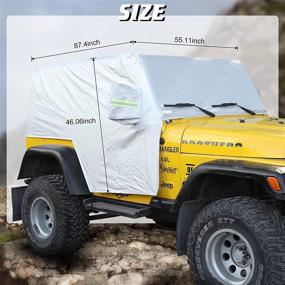 img 3 attached to 🚗 RT-TCZ Car Rain Snow Sunshade Cover Accessories for Jeep Wrangler TJ (1997-2006): Windproof, Dustproof, Scratch Resistant, UV Protection Auto Cover