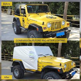 img 1 attached to 🚗 RT-TCZ Car Rain Snow Sunshade Cover Accessories for Jeep Wrangler TJ (1997-2006): Windproof, Dustproof, Scratch Resistant, UV Protection Auto Cover