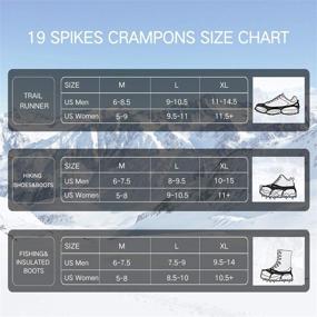 img 1 attached to ❄️ VANGAY Ice Cleats for Shoes and Boots - 19 Spikes Stainless Steel Traction Snow Grips, Microspikes Snow Grips for Women, Men - Ideal for Hiking, Climbing, and Fishing