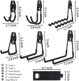 img 3 attached to 🔧 Conveniently Organize Your Garage with 12-Piece TIDIHAUSET Garage Storage Hooks - Wall-Mounted Heavy-Duty Organizer for Ladders, Bicycles, Gardening Tools (Black)