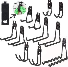 img 4 attached to 🔧 Conveniently Organize Your Garage with 12-Piece TIDIHAUSET Garage Storage Hooks - Wall-Mounted Heavy-Duty Organizer for Ladders, Bicycles, Gardening Tools (Black)