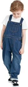 img 3 attached to 👖 Kids' Casual Denim Bib Overalls for Boys, Sizes 3T-10