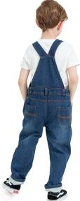 img 2 attached to 👖 Kids' Casual Denim Bib Overalls for Boys, Sizes 3T-10