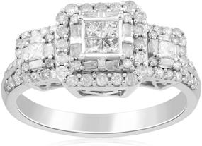 img 3 attached to 💍 Center Diamond White Princess Engagement Ring - Women's Fine Jewelry