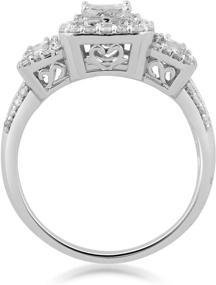 img 1 attached to 💍 Center Diamond White Princess Engagement Ring - Women's Fine Jewelry