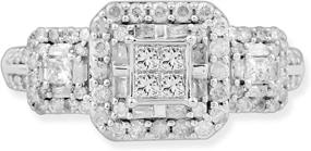 img 4 attached to 💍 Center Diamond White Princess Engagement Ring - Women's Fine Jewelry