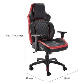 img 3 attached to 🎮 Enhance Your Gaming Experience with the Amazon Basics Ergonomic Gaming Chair - Red