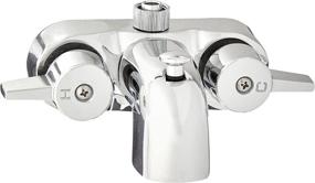 img 1 attached to 🚿 Chrome Plated Diverter Clawfoot Tub Faucet with Heavy Duty 3 3/8" Centers