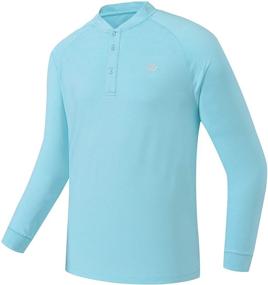 img 2 attached to MoFiz Sleeved Athletic 3 Buton Sea Blue Men's Clothing and Shirts