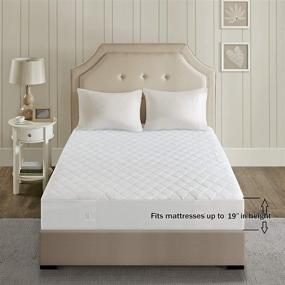 img 2 attached to 🛌 Beautyrest Cotton Blend Heated Mattress Pad Twin XL - Ultimate Comfort & Luxury with Secure Comfort Technology - Quilted Electric Mattress Pad in White - Deep Pocket Fit - 5-Setting Heat Controller - 5 Years Warranty