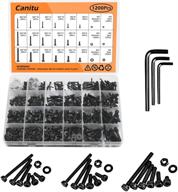 🔩 canitu 1200 pieces screws and nuts kit, m2 m3 m4 12.9 grade alloy hex button head cap bolts screws nuts washers socket fastener assortment with hex wrenches logo