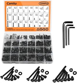 img 4 attached to 🔩 Canitu 1200 Pieces Screws and Nuts Kit, M2 M3 M4 12.9 Grade Alloy Hex Button Head Cap Bolts Screws Nuts Washers Socket Fastener Assortment with Hex Wrenches