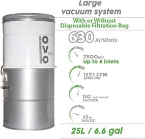 img 3 attached to Premium OVO Central Vacuum System - Vac + Kit A 30', Silver: Powerful Cleaning & Versatile Accessories